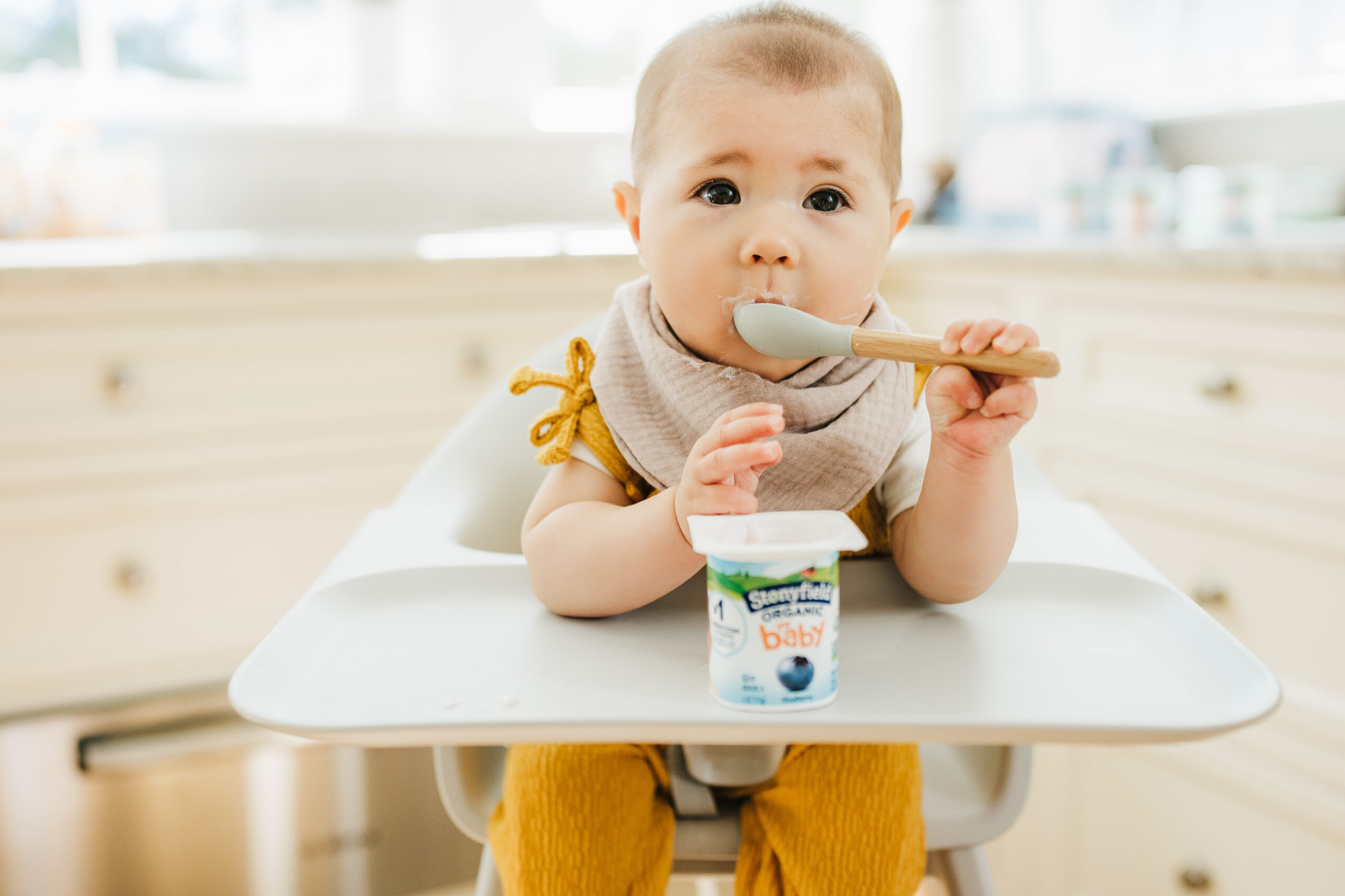 YoBaby Eating yogurt