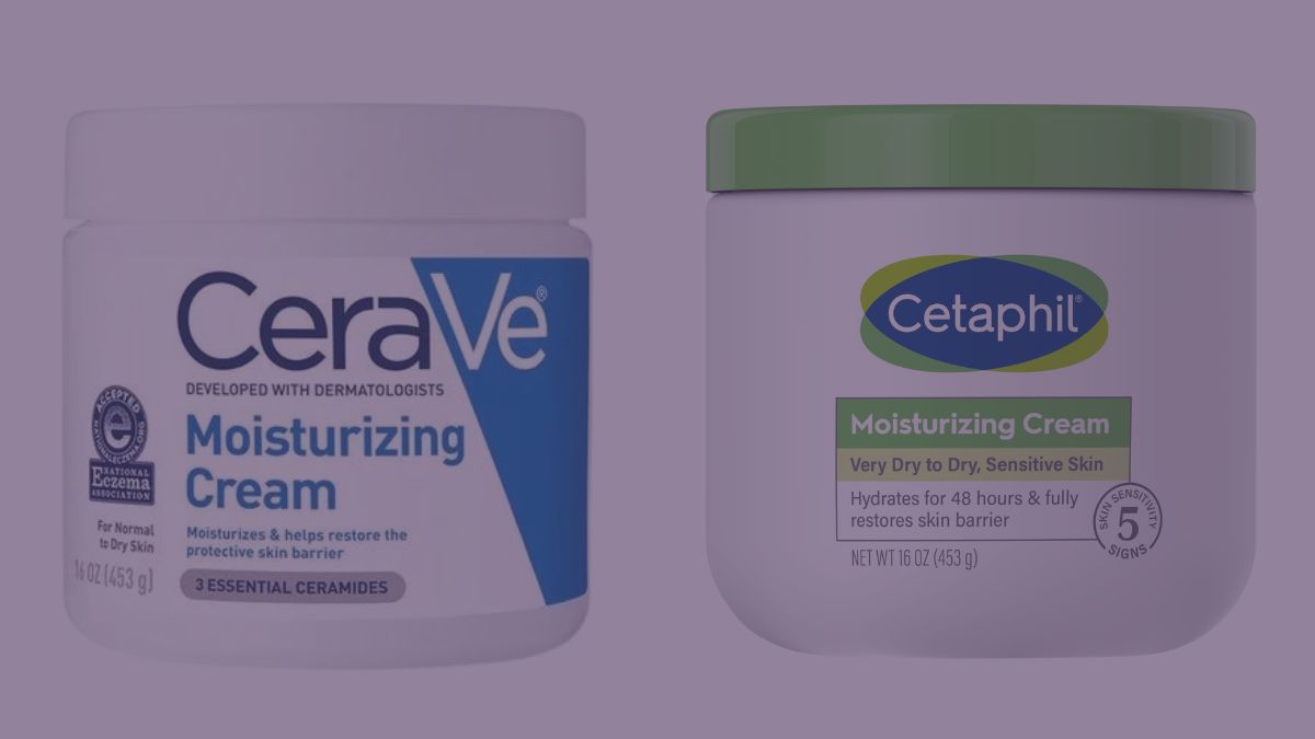 Visual comparison of CeraVe and Cetaphil moisturizers tailored for sensitive skin, aiding in selecting the best skincare product for your needs.