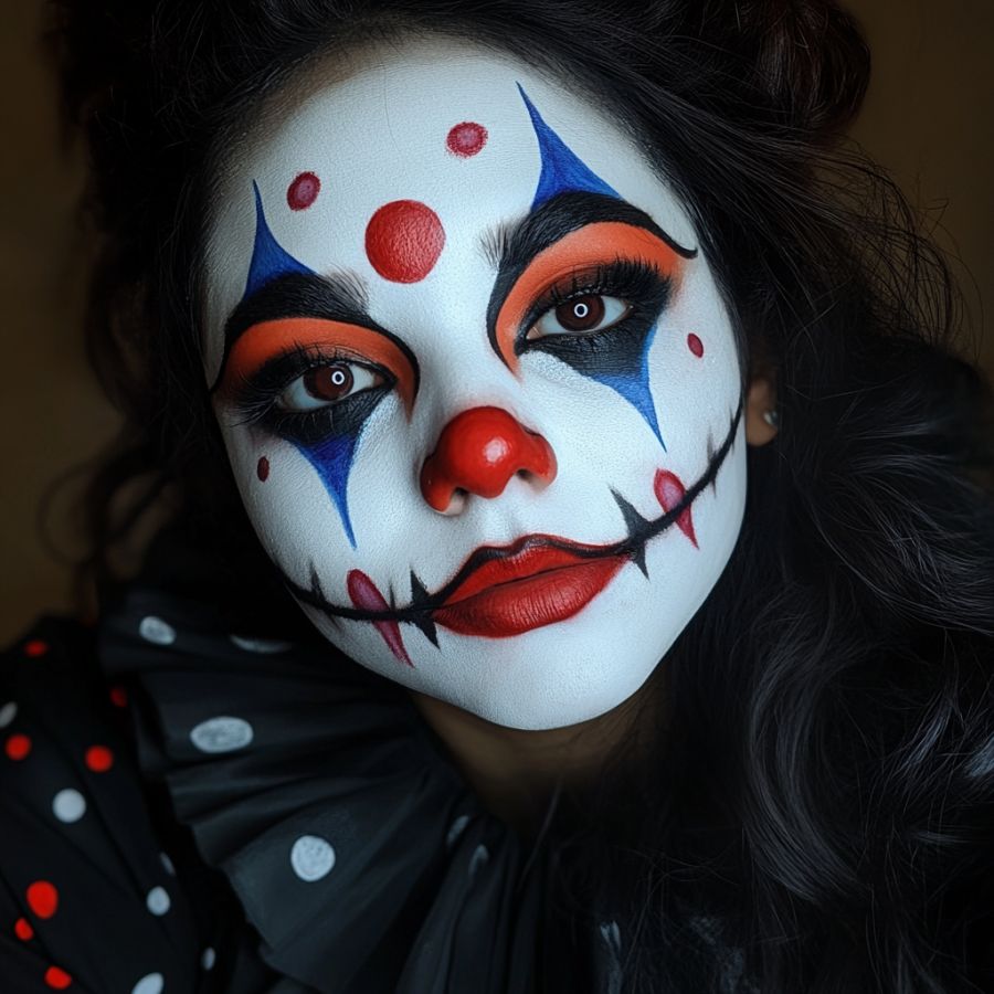 crazy clown makeup look