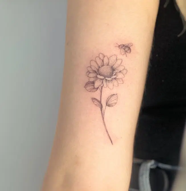 sunflower and bee tattoo 