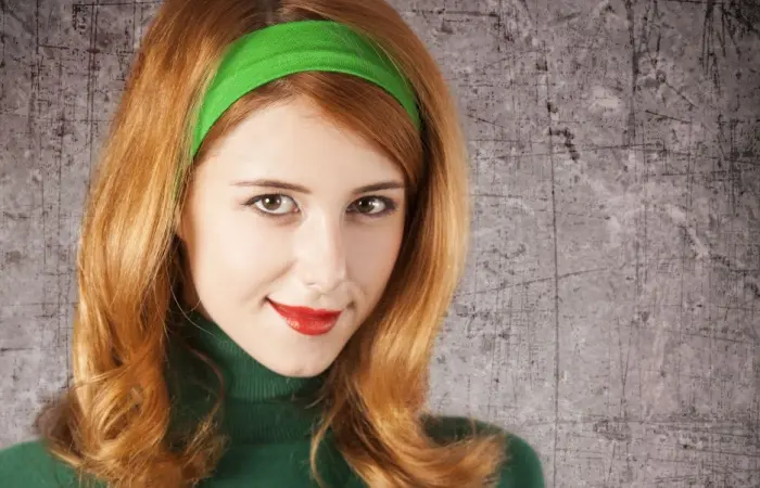 A woman with flipped ends hairstyle