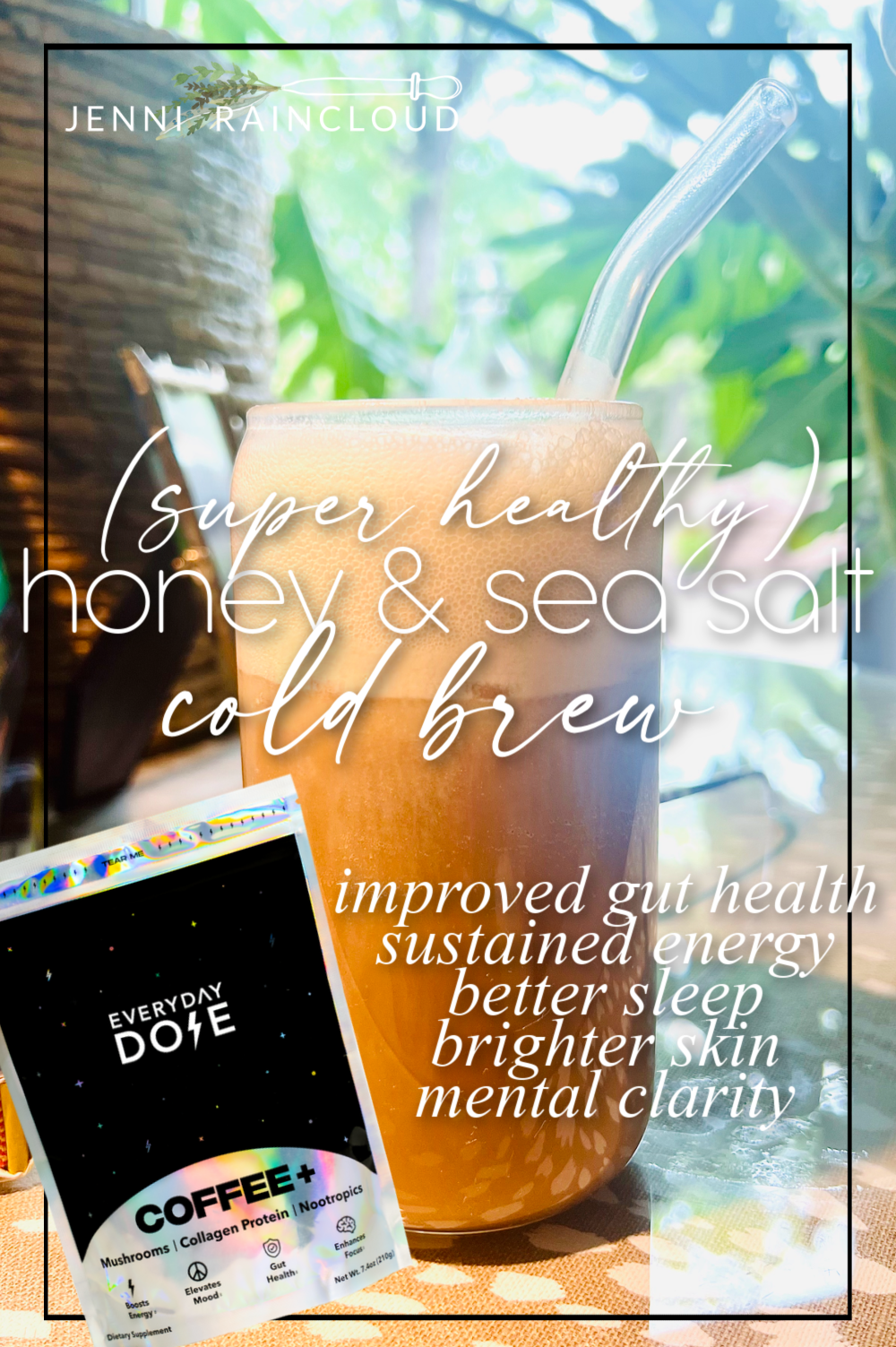 Glass cup of iced coffee via Everyday Dose.
