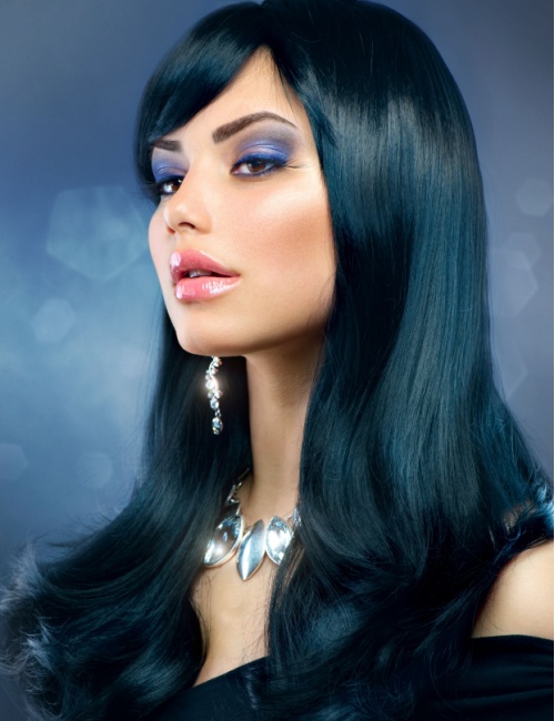 midnight blue-black hair color
